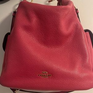 Pink coach bag with wristlet and coin purse